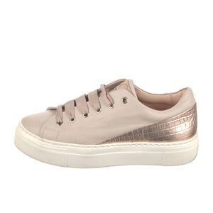 AGL Leather Platform Sneakers Blush Pink Casual Attilio Giusti Leombruni Sz 40.5